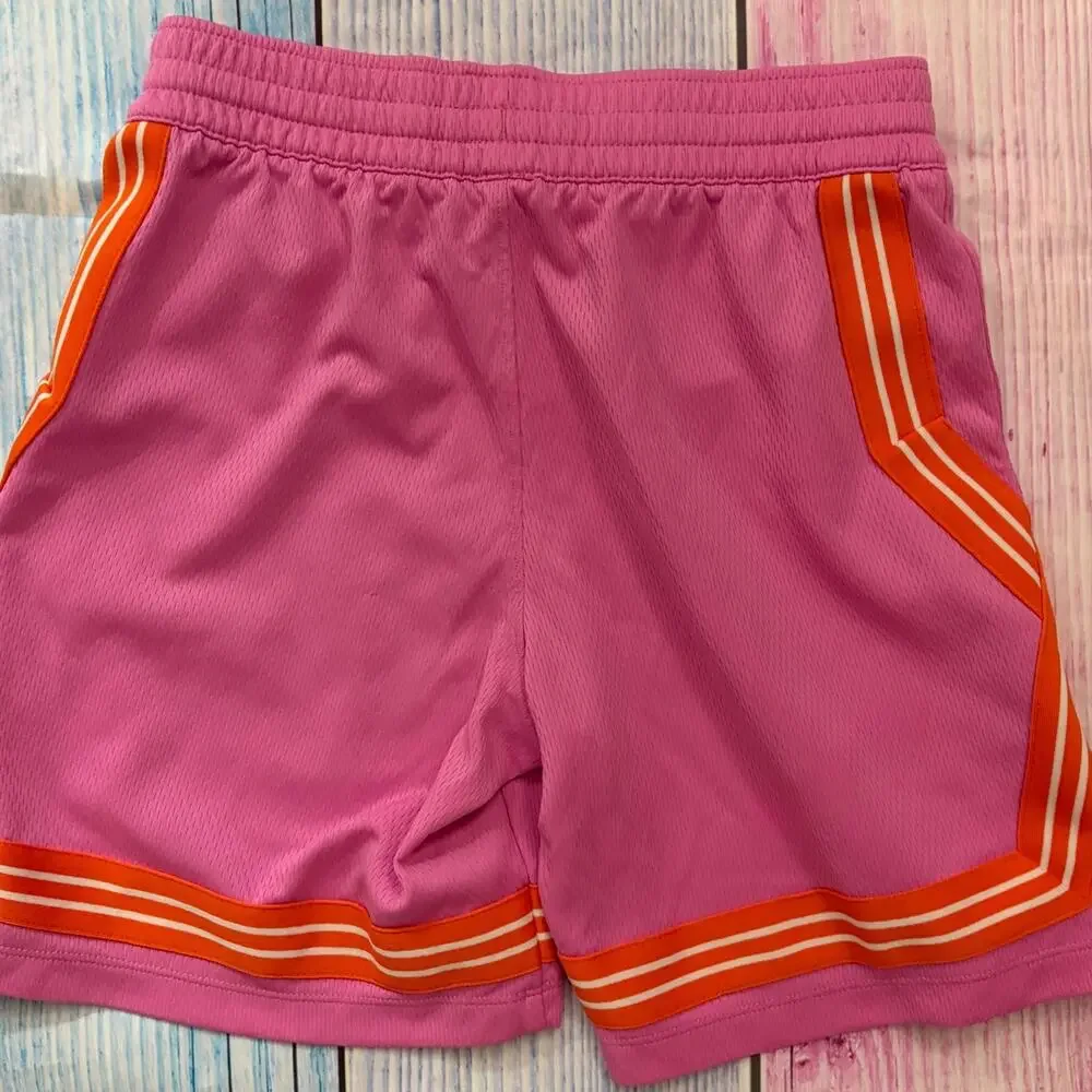 Nike Girls Medium 10-12 Pink Fly Shorts Pink Orange EUC